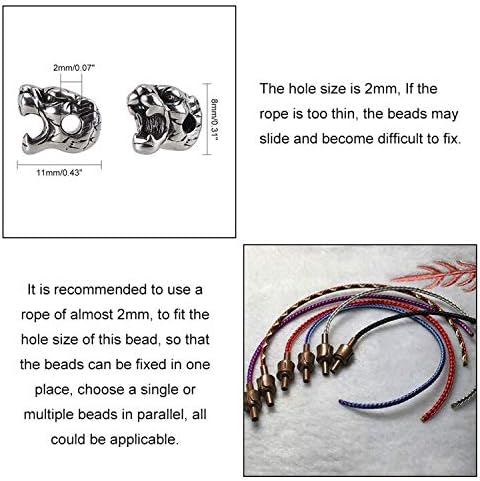 UNICRAFTABLE 10PCS Tiger Head Shape 304 Stainless Steel Beads Antique Silver European Charm Beads Metal Loose Beads for Bracelet Jewelry Making DIY Craft 11x8x9mm Hole 2mm - Image 9