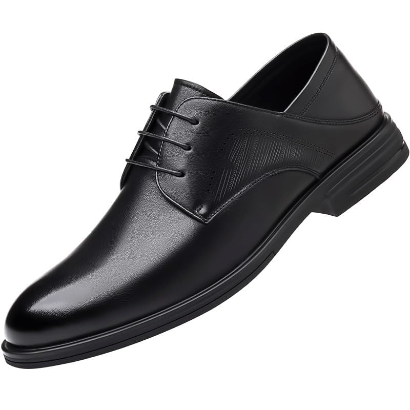 Men's Patent Leather Oxford Dress Shoes, Classic Lace-Up Formal Shoes for Business Wedding and Office