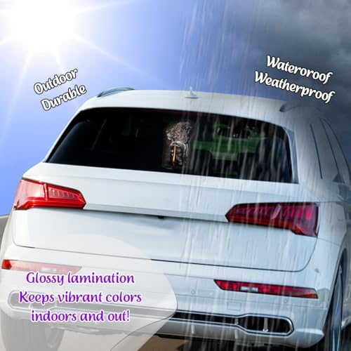Image of Premium Jesus Car Decal - Lion of Judah with Fighter Warrior Design - Durable & Waterproof Christian Vinyl Sticker for Car, Truck, Window, Laptop, Bumper - 5.88 x 4.68 Inches