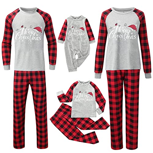 Pijamas de Noël en famille tartan rouge et noir ensemble homme