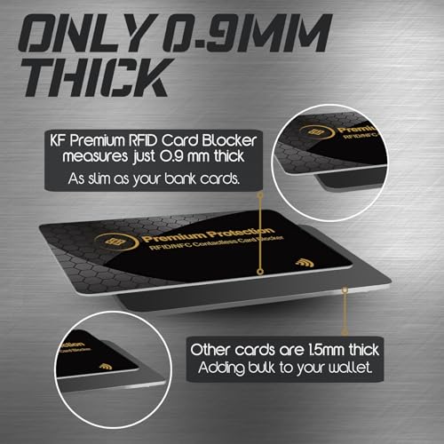 RFID/NFC Anti-Theft Blocking Fraud Protective Cards (Pack of 2) Wallet Protector for Contactless Scam-Proof Credit/Debit Cards, Passports Protection | (Gold)4