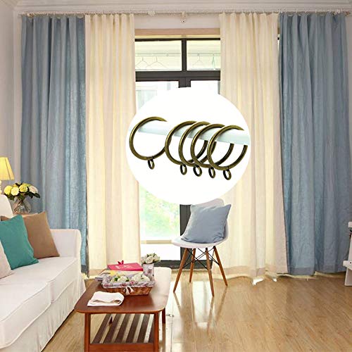 ANJUU 36 Pack 38mm Inner Diameter Metal Curtain Drape Sliding Eyelet Rings Antique Bronze Tone - Thumbnail 2