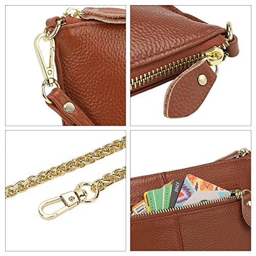 Image of Uromee Wristlet Wallet Clutch Purses for Women Genuine Leather Crossbody Bag Handbag with Detachable Shoulder Chain