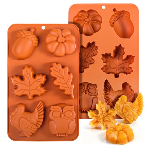 Fall Silicone Molds, 2PCS Turkey Large Silicone Plaster Molds for Fall