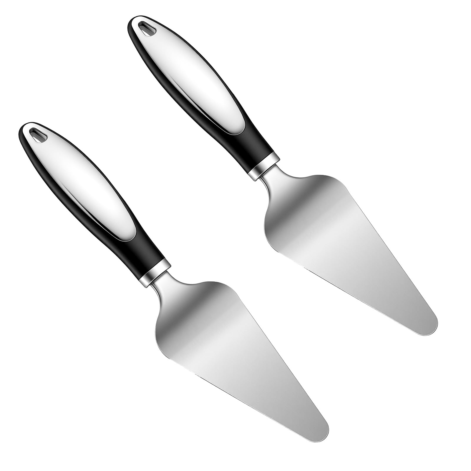 2 Pcs Cake Slicer Pie Server Spatula Set Stainless Steel Cake Cutter Slicer, Pizza Tart Dessert Cutter, Silver Kitchen Baking Tool for Cakes Loaves Eggs and More