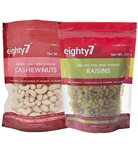 Eighty7 Raisins and Cashews Combo(250 gms each), 500g (B07C3WJW1Z) Amazon Price History, Amazon Price Tracker