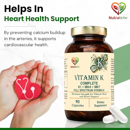 Image of Vitamin K Complex - High Potency, Includes Vitamin K1 (Phytomenadione) & Vitamin K2 (MK-4, MK-7), Non-GMO, 90 Capsules