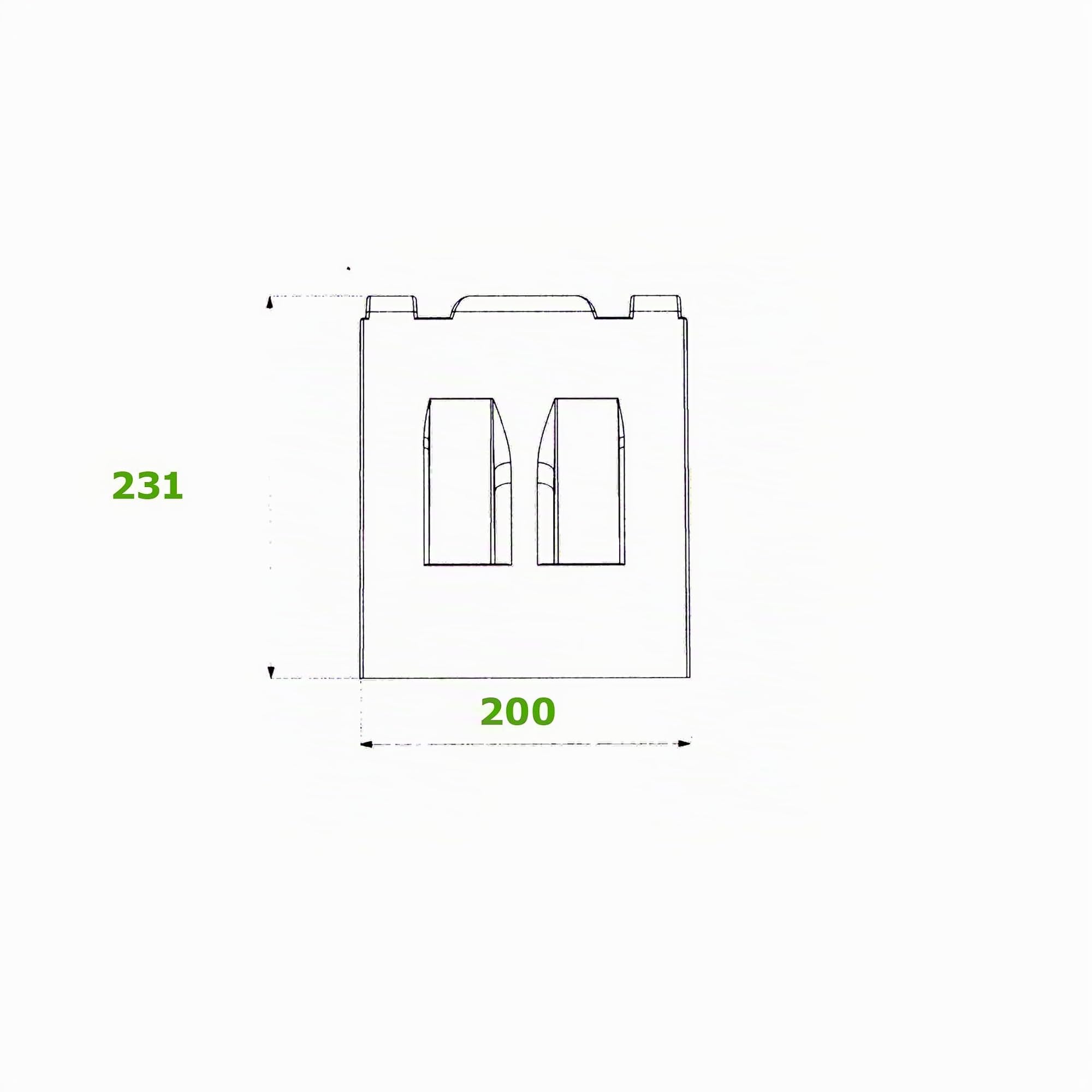 Cale de roue, largeur 200 mm pour camions, cale en polypropylène 6,5 tonnes, remorques et tracteurs