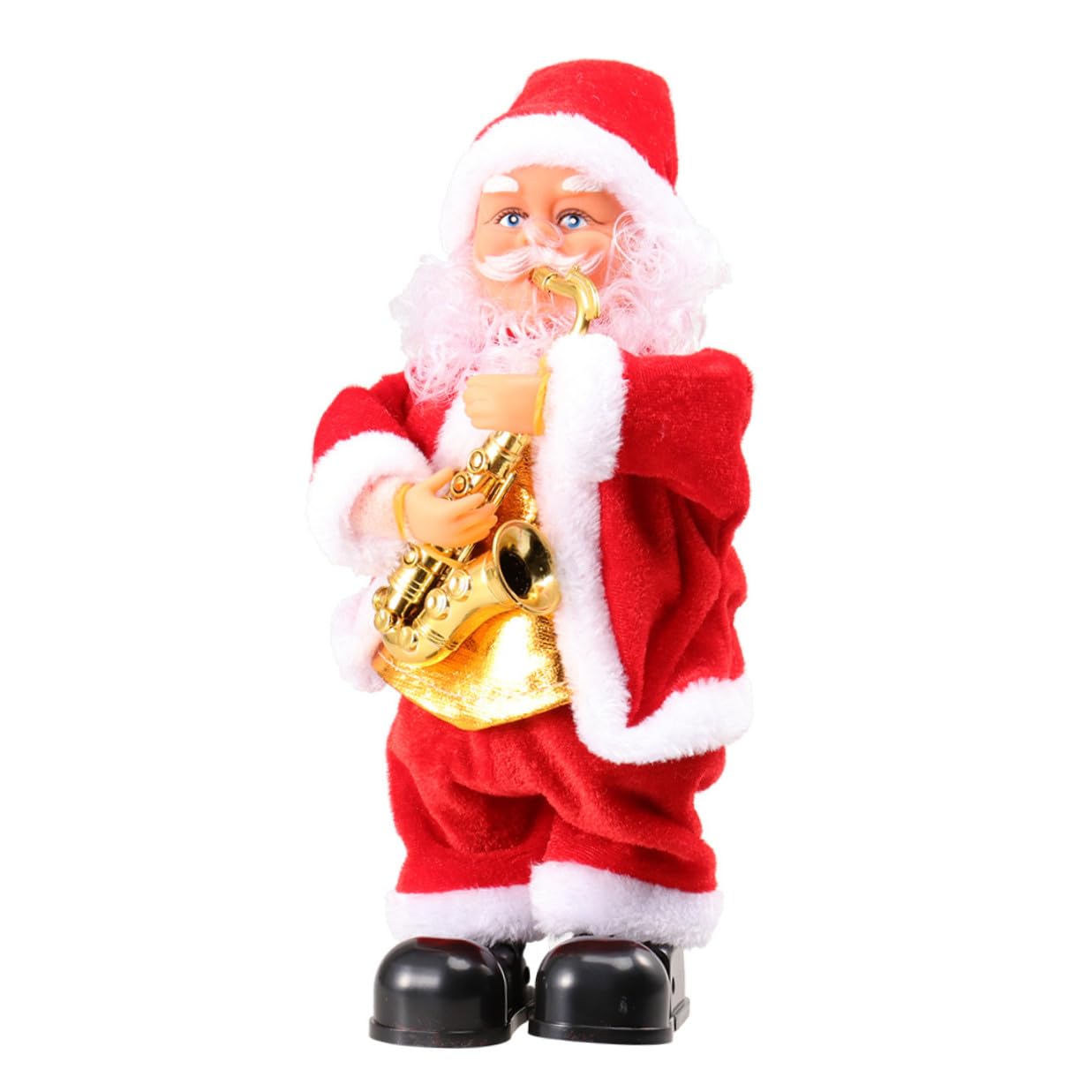 Abaodam Giocattolo Elettrico Babbo Natale Musica e Movimento, Decorazione Natalizia da Tavolo in Plastica e Tessuto, per Soggiorno e Bambini Stili multipli
