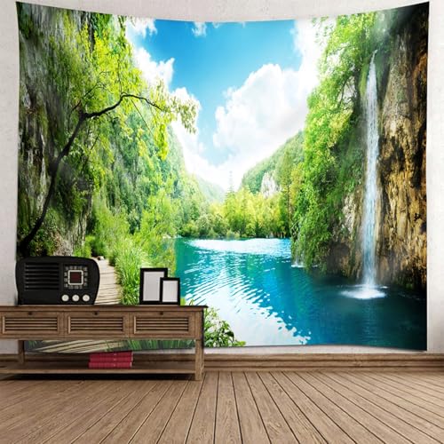 Tenture Murale Nature Paysage de Forêt et Cascade pour Créer un Cocon dans le Salon