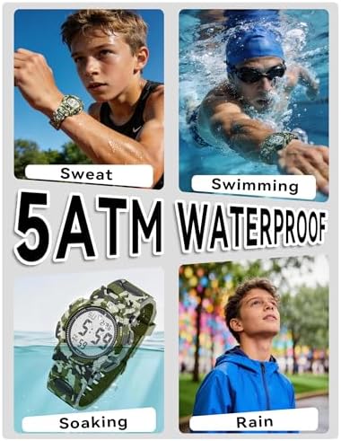 Boys Sports Digital Watch Waterproof Alarm Stopwatch for Ages 7-18 — 사진 3