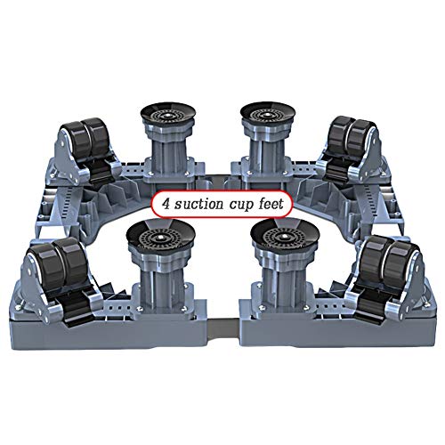 Transportroller Möbelroller ZHAOHUI Bewegliche Basis Polypropylen rutschfest Bewegliche Basis Mit Bremse Waschmaschine 9kg Kapazität (Color : Gray)