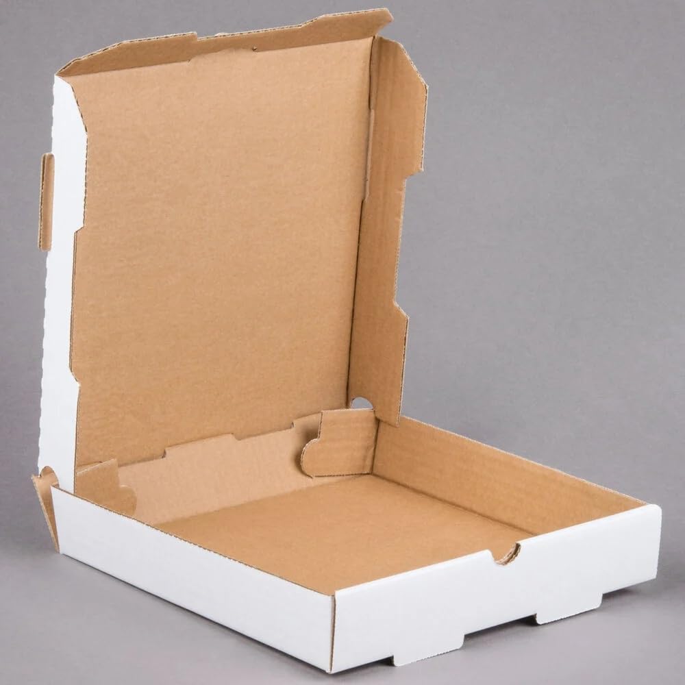 Glownary Plain White Pizza Box, Corrugated Cardboard, Customizable, 25-Count Bundle (20 x 20)