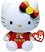 TY 46245 - Esclusiva City-Ciao Kitty Bambino - Berlino con Nastri, Peluche, 15 cm, Nero / Rosso / Oro