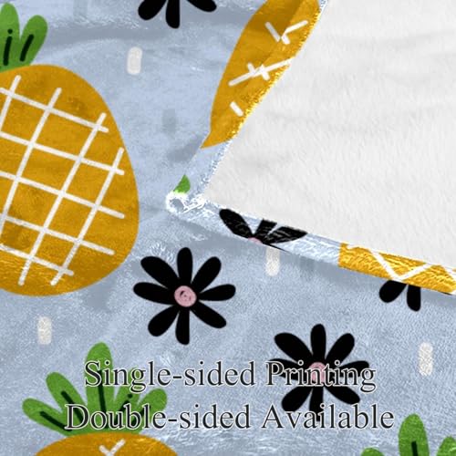 Couverture polaire ananas plaid microfibre doux pour canapé anti-froid - 4