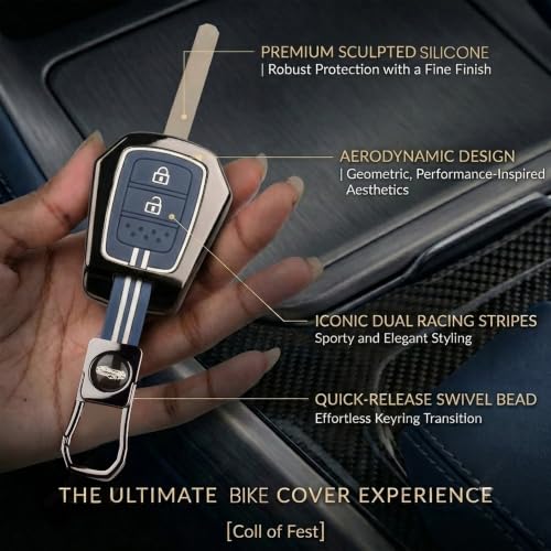 Image of Car Key Cover Compatible with Honda City, I-Vtec, I-VTEC, Amaze, WRV, CRV, Jazz Etc 2-Button Smart Key