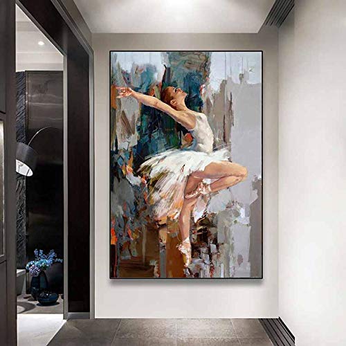 Toile danse ballerine abstraite pour décoration de salon moderne