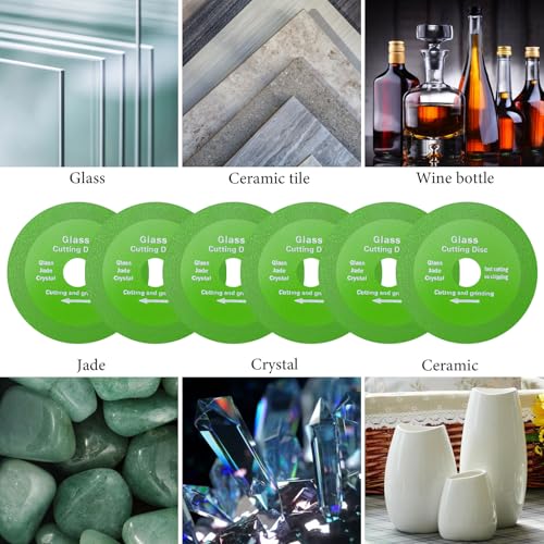 QINGHEC 6PCS Glass Cutting Disc 100mm Porcelain Cutting Disc Grinder Blades Cutting Discs for Angle Grinder Super Thin Diamond Saw Blade for Glass Tiles Ceramics Crystal Jade Wine Bottles 6 QINGHEC 6PCS Glass Cutting Disc 100mm Porcelain Cutting Disc Grinder Blades Cutting Discs for Angle Grinder Super Thin Diamond Saw Blade for Glass Tiles Ceramics Crystal Jade Wine Bottles - Image 6