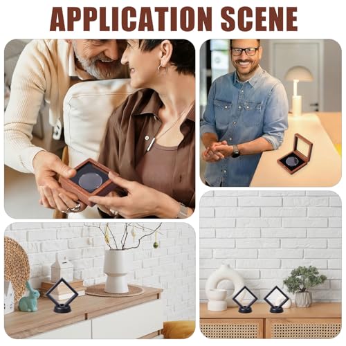 Set de Estuches para Monedas 3Pcs Madera con Cápsulas Claras miniatura 7