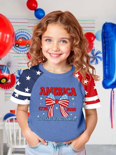 Image of Ithalt Boys Girls USA Shirts Kids 4th of July Shirts American Flag Tshirt Patriotic Top Independence Day Outfit 5-13y