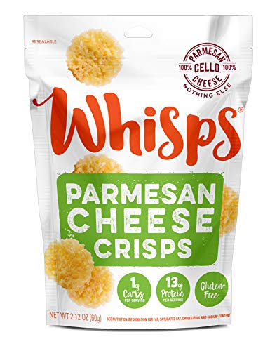Whisps Parmesan Cheese Crisps | Keto Snack, Gluten Free, Sugar Free, Low Carb, High Protein | 2.12oz (6 Pack)