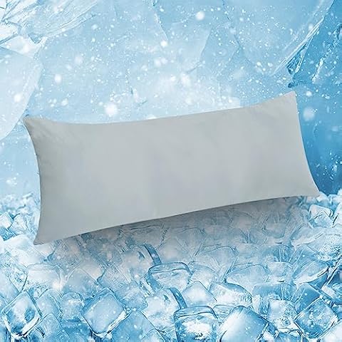 LOFE Ultra Cooling Body Pillowcase - 20x54 Long Pillow Cover with Invisible Zipper for Hot Sleepers, Grey Cool&Breathable Pillow Cases Body Size, Machine Washable Cover