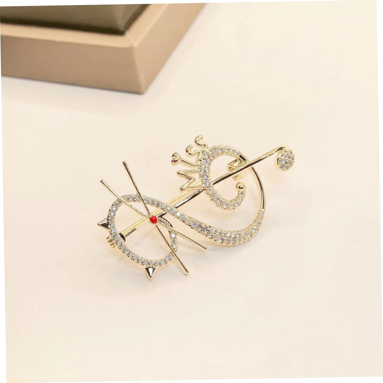 GALPADA spilla nota musicale spilla a forma di gatto spilla in zircone spille retrò spilla abbigliamento spilla Madre arredamento d'epoca ornamento di zirconi Spilla gatto ， Golden