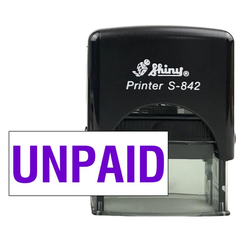 Stampcrafters Shiny S-842 UNPAID Self Inking Office Stationery Stamp Refillable Personalized Rubber Stamp.