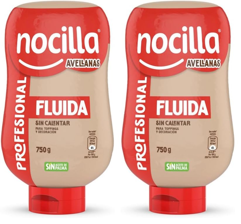 Nocilla, Profesional con Avellanas, Bocabajo sin Aceite de Palma - 750g (Paquete de 2)