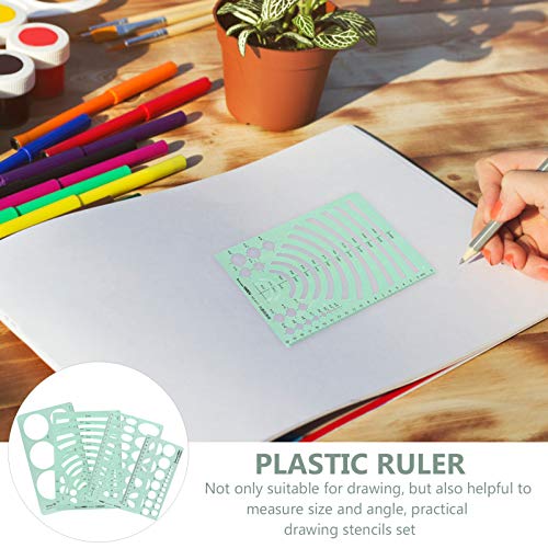 Réguas de estêncis de moldes de construção geométricos para construção de 4 peças Tehaux para constr