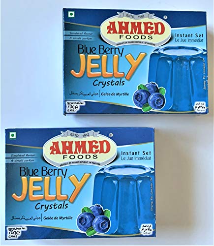 Ahmed Foods Blueberry Jelly Crystal, Instant Set Jello 70g (2