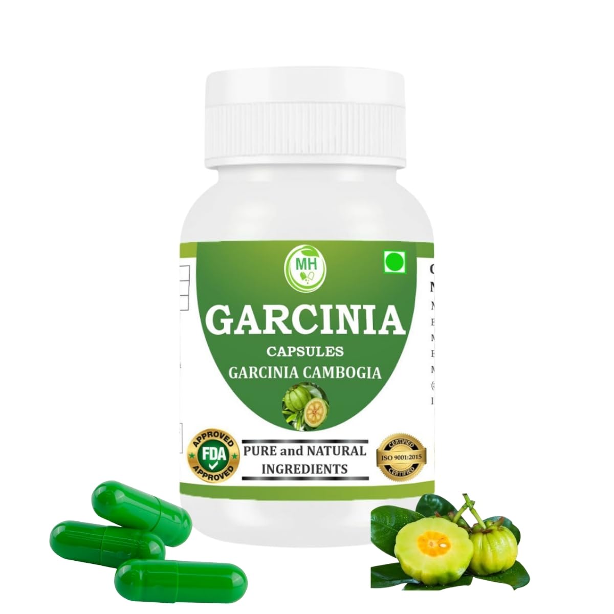 Garcinia Cambogia Capsules 500 mg – 60 Veg Capsules | Natural Fruit Extract | Plant-Based Herbal Supplement | Vegan & Gluten-Free (PACK OF 1)