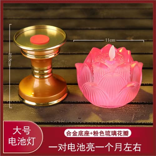 1 pair19cm Lotus Lantern Buddha LED for Buddha Lantern Permanent Light Household Electronic Candle Lamp