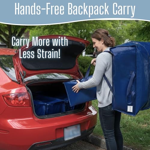 Image of VENO 10 Pack Heavy Duty Moving Bags with Backpack Straps, Zippers & Handles, Extra Large Packing Bags for College Dorm Essentials, Moving Supplies Alternative to Cardboard Moving Boxes