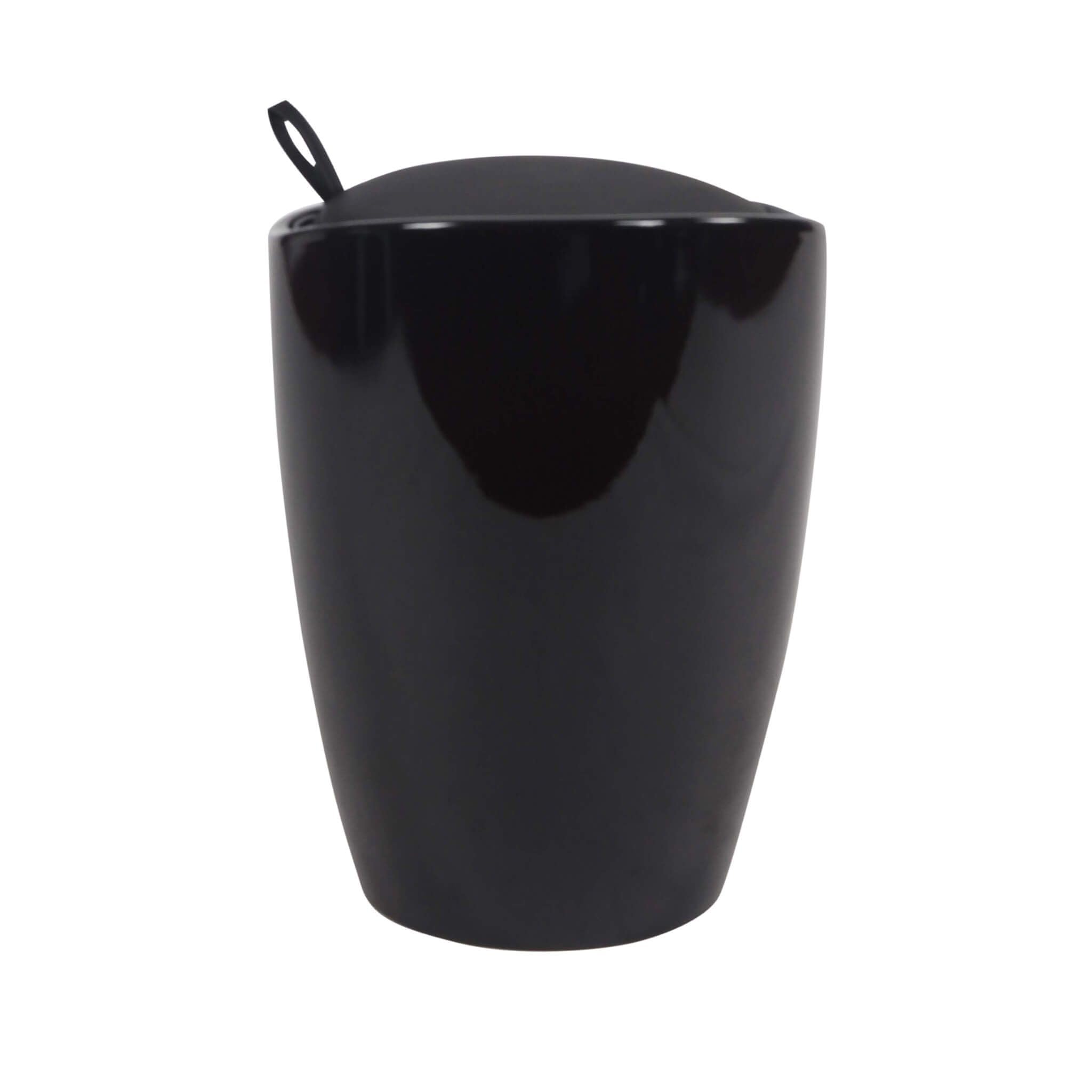 milani home Sgabello Pouf Contenitore in plastica con Cuscino Colore Nero