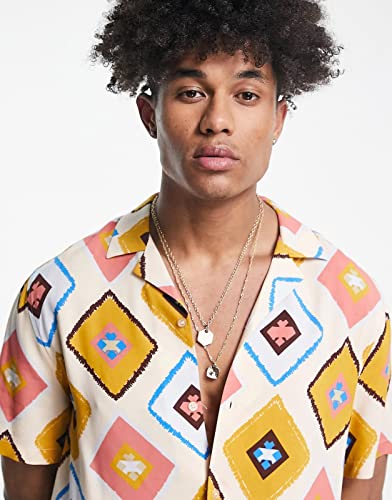 Image of DHRUVI TRENDZ Men's Rayon Regular Fit Shirt Casual Stylish|Printed | Half Sleeve | Formal Shirts| Summer Button-Down