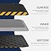 FEATOL Anti Fatigue Mat for Industrial with Warning, Ergonomic Standing Work Mats for Floor, Black with Watch Your Step- Safety for Public, Workshop, Stairs(2 Packs, 20x39x9/10-Inch)