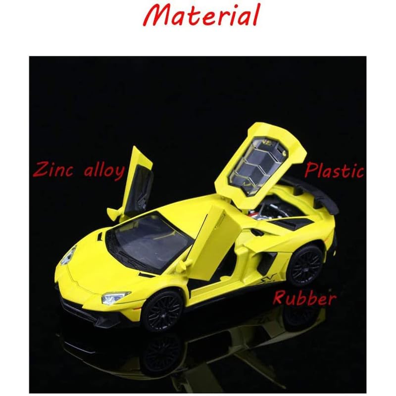 Image of New 1:32 LP750 Diecast Alloy Metal Pull Back Car with Openable Doors Music Sound and Light Vehicle Toy Car for Kids Boys (Red)