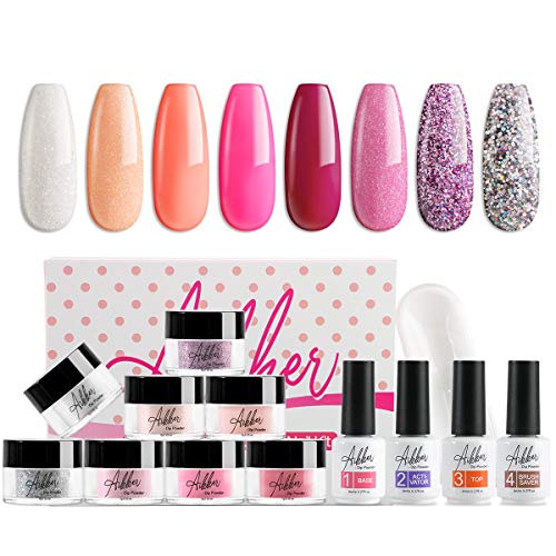 Aikker 13pcs Acrylic Dipping Powder Nail Starter Kit 8 Color Dip Powder