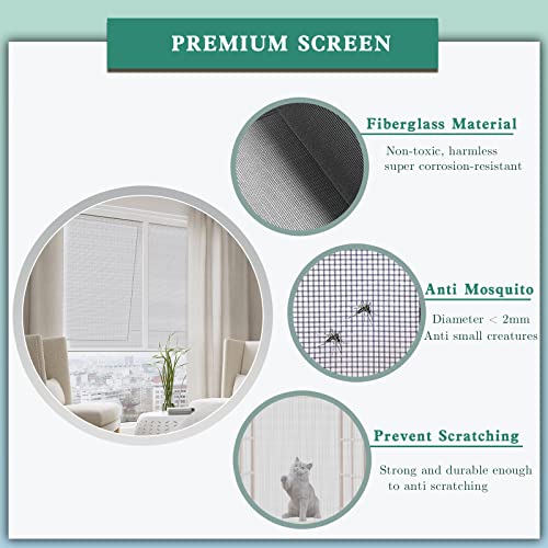 Fliegengitter Meterware Insektenschutzgitter, 120 X 250cm Fiberglas Insektenschutz, UV-Beständig Fliegennetz Fenster Gewebe… – Ansicht 2