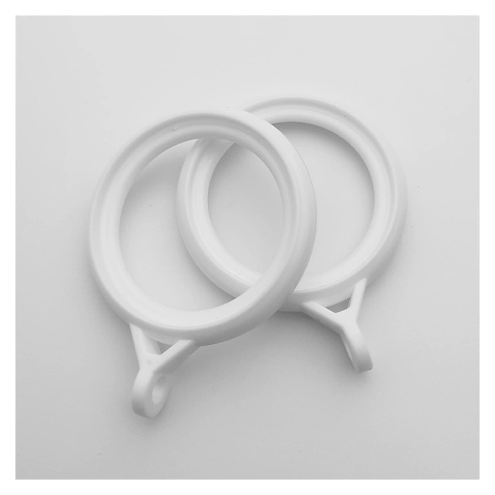 Anelli per tende Diametro interno 1,5 pollici Anello per tenda da doccia Asta per tenda Silenziatore Anello scorrevole Accessori per tende in plastica spessa (bianco) Anelli per tende da doccia (dimen