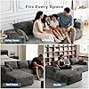 106" Corduroy Sectional Couch, Boneless L Shaped Couch with Deep Seat, Cloud Foam Sofa with Oversized Chaise, Sectional Sofa No Assembly Needed for Living Room