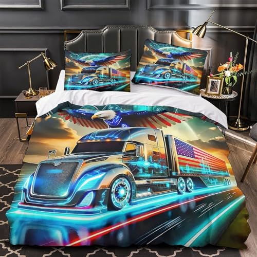 Ensemble de lit décoratif camion parure de lit 3D pour ado - 2