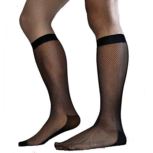 Goobester Men's Stocking Business Dress Formal Wear For Suit Men Fishing Net Tube Socks