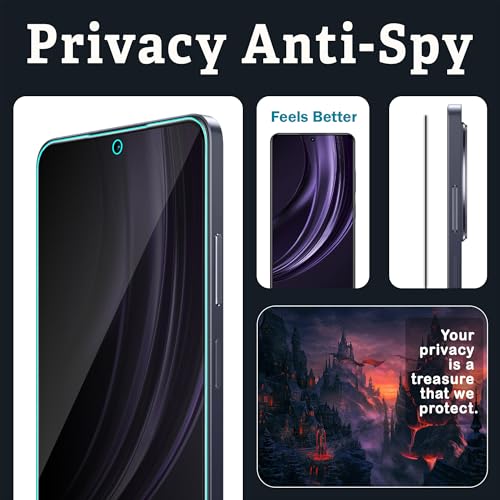 Image of ArmourPro Privacy Tempered Glass Screen Protector Compatible for Realme 13, 12X, 12, Realme 11X and 11 (6.8 Inch) with Edge to Edge Coverage and Easy Installation kit (Pack of 2)