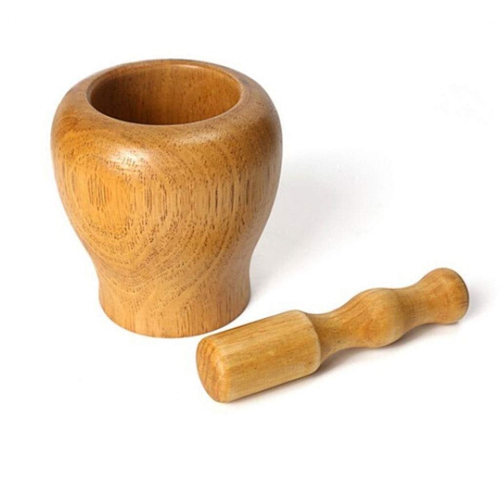 Mortar Pestle Set Mortar and Pestle Solid Wood Mortar And Pestle Set With Spice Grinder Kitchen Cooking Tools, Vanilla Spice Mixed Grind Bowl Kitchenware for Spices
