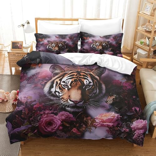 Housse de couette tigre haute définition parure de lit double résistante - 3