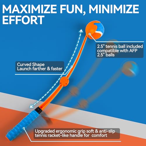 ALL FOR PAWS 63CM ballwurfmaschine Hund | Hundeballschleuder | Klappbarer Ballwerfer mit Tennisball-Griff, inkl. 6.5CM Ball(2.5'') – für Apportiertraining & Outdoor-Spiele