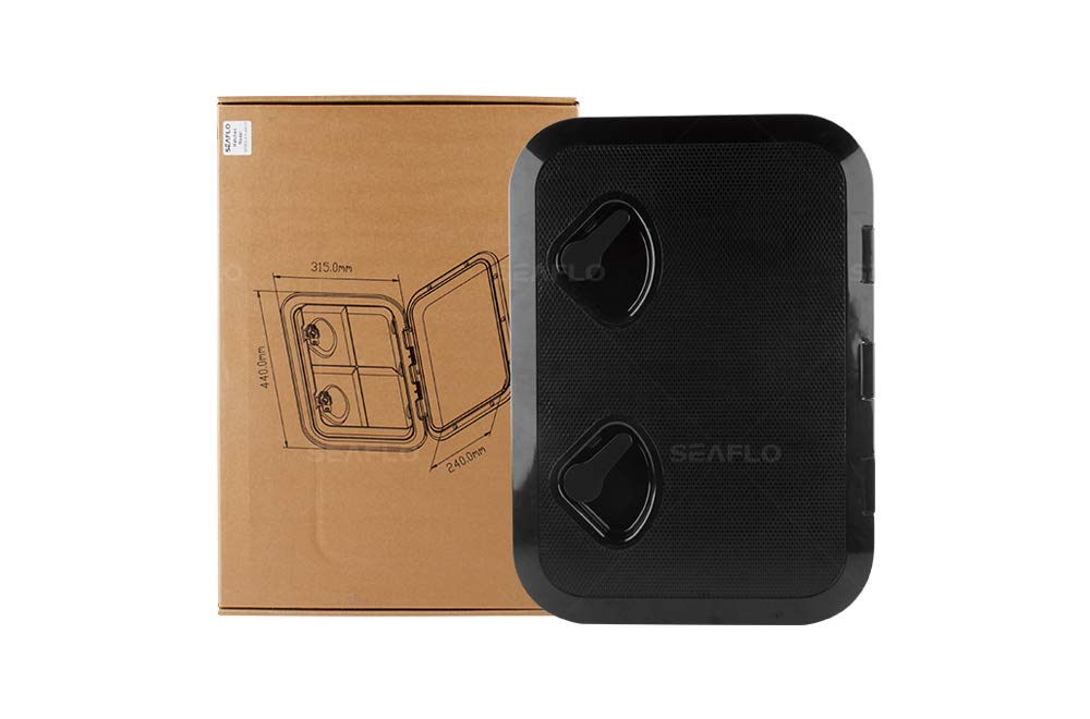 SEAFLO Marine Deck Trappe d'accès et couvercle Noir 43,9 x 31,5 cm