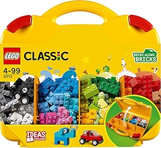 LEGO 10713 Classic Creative Suitcase, Toy Storage Case with Fun Colourful Building Bricks for Kids, Gifts for 4 plus Year old Kids, Boys and Girls